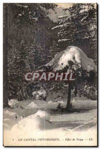 Old Postcard Cantal picturesque snow effect