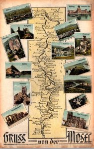 Germany Gruss Von Der Mosel With Map and Multi View