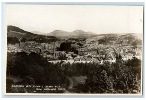 1925 Galashiels With Eildon Cheviot Hills Scotland RPPC Photo Postcard