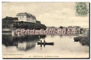 Postcard Old Sabl Le Chateau And Sarthe