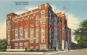 7 Linen Postcards, Muncie IN, Various Scenes, Hotel-Masonic Temple-Court House