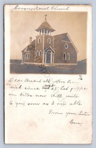 J89/ Berthold North Dakota RPPC Postcard c1910 Congregational Church 342