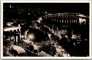 1950 Budapest Monument Design Gerard Illuminee Real Photo RPPC Posted Postcard