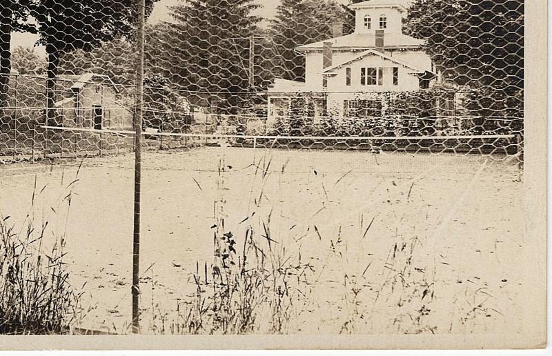 Tennis Court 1917-1930 RPPC Sports People Buildings Old AZO Real Photo Postcard 