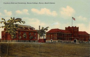 Voorhees Hall & Dormitory HURON COLLEGE South Dakota c1910s Vintage Postcard