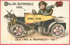 Idaho Nampa automobile comic humor civic booster S.187 Postcard 22-7455