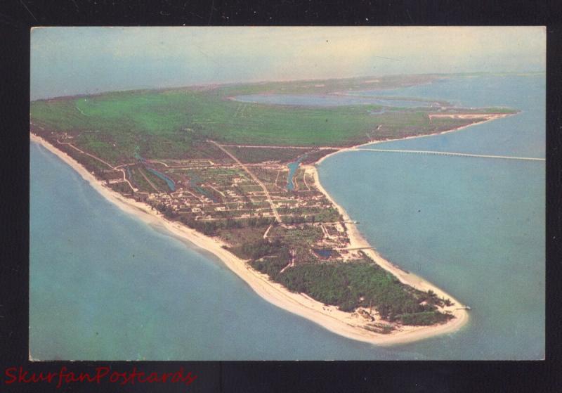 SANIBEL ISLAND FLORIDA AERIAL VIEW VINTAGE POSTCARD FLA.