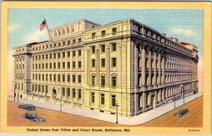 Postcard COURT HOUSE SCENE Baltimore Maryland MD AO7157