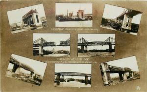 c1908 RPPC Multi-View Postcard New Tyne & Wear Bridge UK Stages of Construction