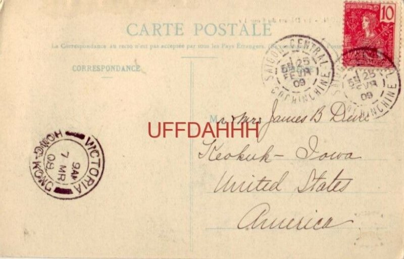 1909 SAIGON, VIETNAM - LE DEPART DU COURRIER