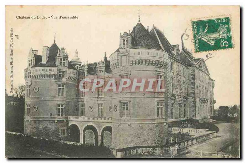 Old Postcard Chateau du Lude Overview