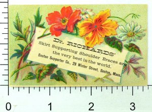 1870's-80's Dr. Richards' Skirt Supporting Shoulder Braces Trade Card D2