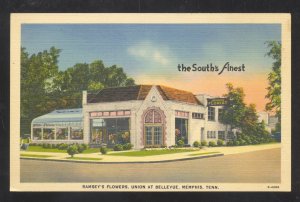 MEMPHIS TENNESSEE RAMSEY'S FLOWER SHOP LINEN ADVERTISING POSTCARD