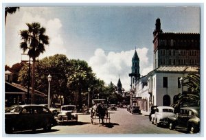 c1960 Street Scene St Augustine Florida FL Vintage Antique Color Card Postcard
