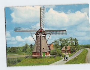 Postcard Dutch Windmill Waardenburg Netherlands