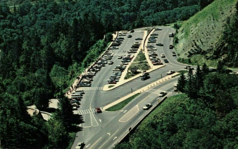 Postcard Areial View Newfound Gap Parking Lot Tennessee 