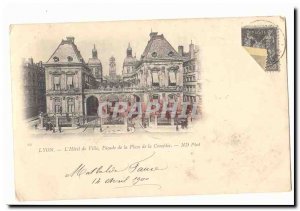 Lyon Old Postcard L & # 39hotel city facade instead of comedy (precursor map)