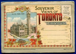 Toronto Ontario Canada old souvenir postcard folder