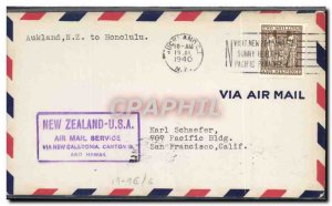 1 Letter flight New Zealand USA San Franisco July 17, 1940