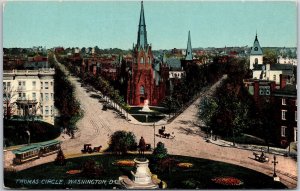 Thomas Circle Washington D.C. Monument Statue Street Views Buildings Postcard