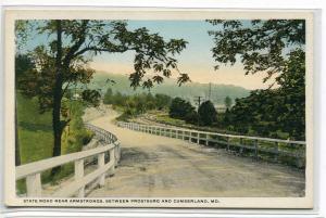 State Highway Near Armstrongs Between Frostburg Cumberland Maryland postcard