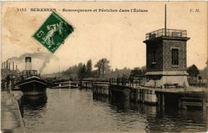 CPA SURESNES - Remorcueurs et Peniches dans l'ecluse (581614)