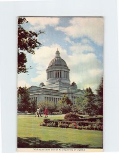 Postcard Washington State Capitol Building Group at Olympia, Washington