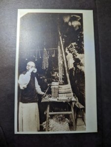 Mint British Hong Kong Postcard Chinese Native Merchant at Market RPPC