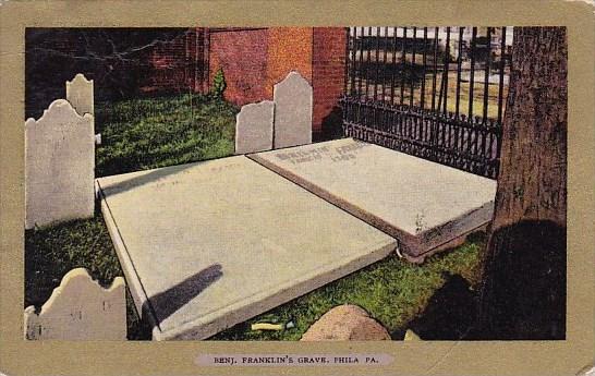 Benj Franklin's Grave Philadelphia Pennsylvania 1908