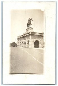 1911 Horse Cowboy Statue Mankota South Dakota SD RPPC Photo Antique Postcard