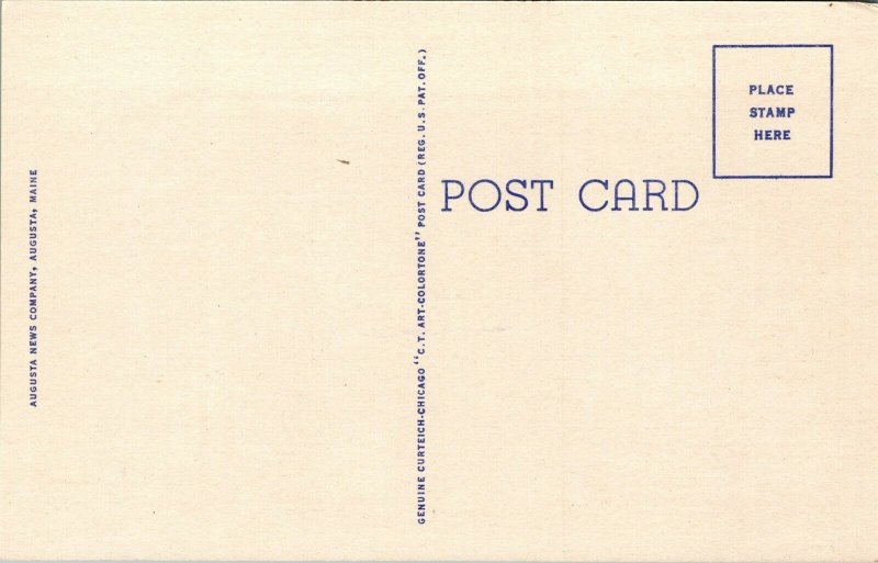 Vtg Waterville Maine ME Elmwood Hotel 1940s Unused Linen Postcard