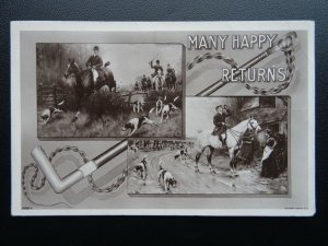 Sport FOX HUNTING Many Happy Returns / Birthday c1907 by Rotary