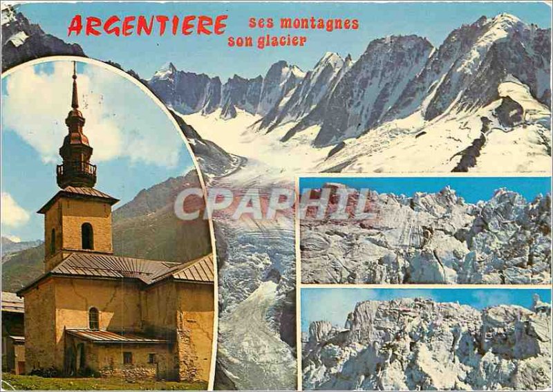 Modern Postcard At the Mont Blanc Haute Savoie Argentiere and its glacier