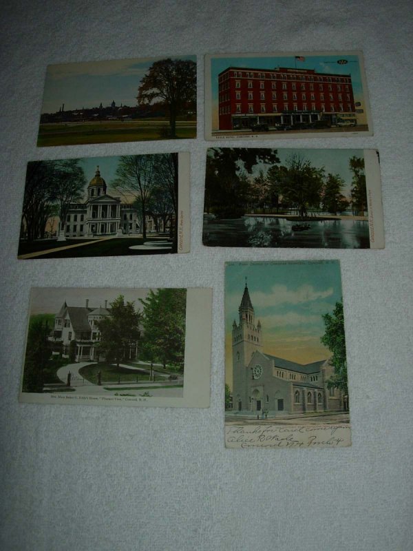 Concord NH - Lot Of 6 Great Vintage Postcards - x0573