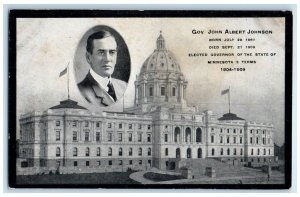 c1910 Governor John Albert Johnson Elected Political Minnesota Vintage Postcard