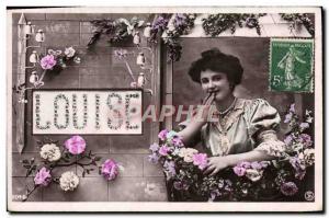 Old Postcard Fancy Louise Surname