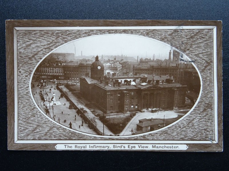 Manchester THE ROYAL INFIRMARY Birds Eye View c1909 RP Postcard by Philip G.Hunt