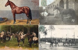 French Horse Racing Military 4x Antique Equestrian Postcard s