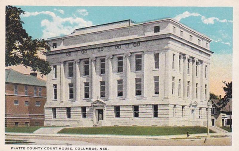 Nebraska Columbus Platte County Court House Curteich