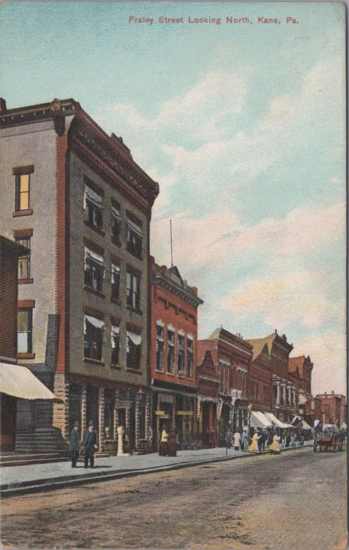 Postcard Fraley Street Looking North Kane PA