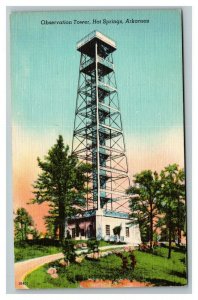 Vintage 1940's Postcard Observation Tower Hot Springs National Park Arkansas