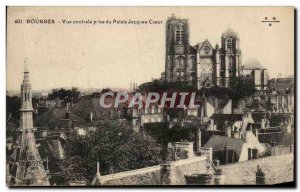 Old Postcard Bourges center tap of the Palace Jacques Coeur View