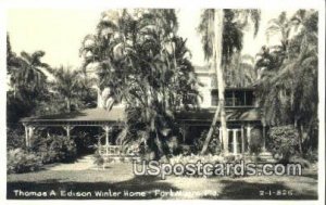 Real Photo - Thomas A Edison Winter Home - Fort Myers, Florida FL  