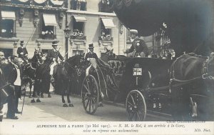 Visit of King of Spain Alphonse XIII in Paris 1905 event royal coach