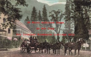 CA, Yosemite Valley, California, Sentinel Hotel, Stage Coach, Denison News