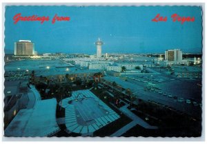 Las Vegas Nevada NV Postcard Greetings From Atop The Riviera Hotel 1978 Vintage