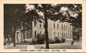 Lagrange Indiana IN - Lagrange County Court House UNP DB Postcard T17