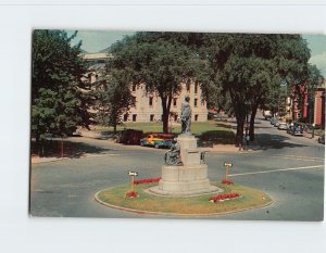 Postcard Soldiers' Monument Library and Common, Lynn, Massachusetts