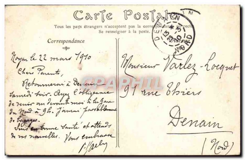 Old Postcard Noyon Cathedral Of The facade