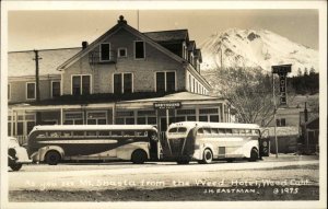 Weed California CA Mt Shasta from Weed Hotel Greyhound Bus RPPC Postcard